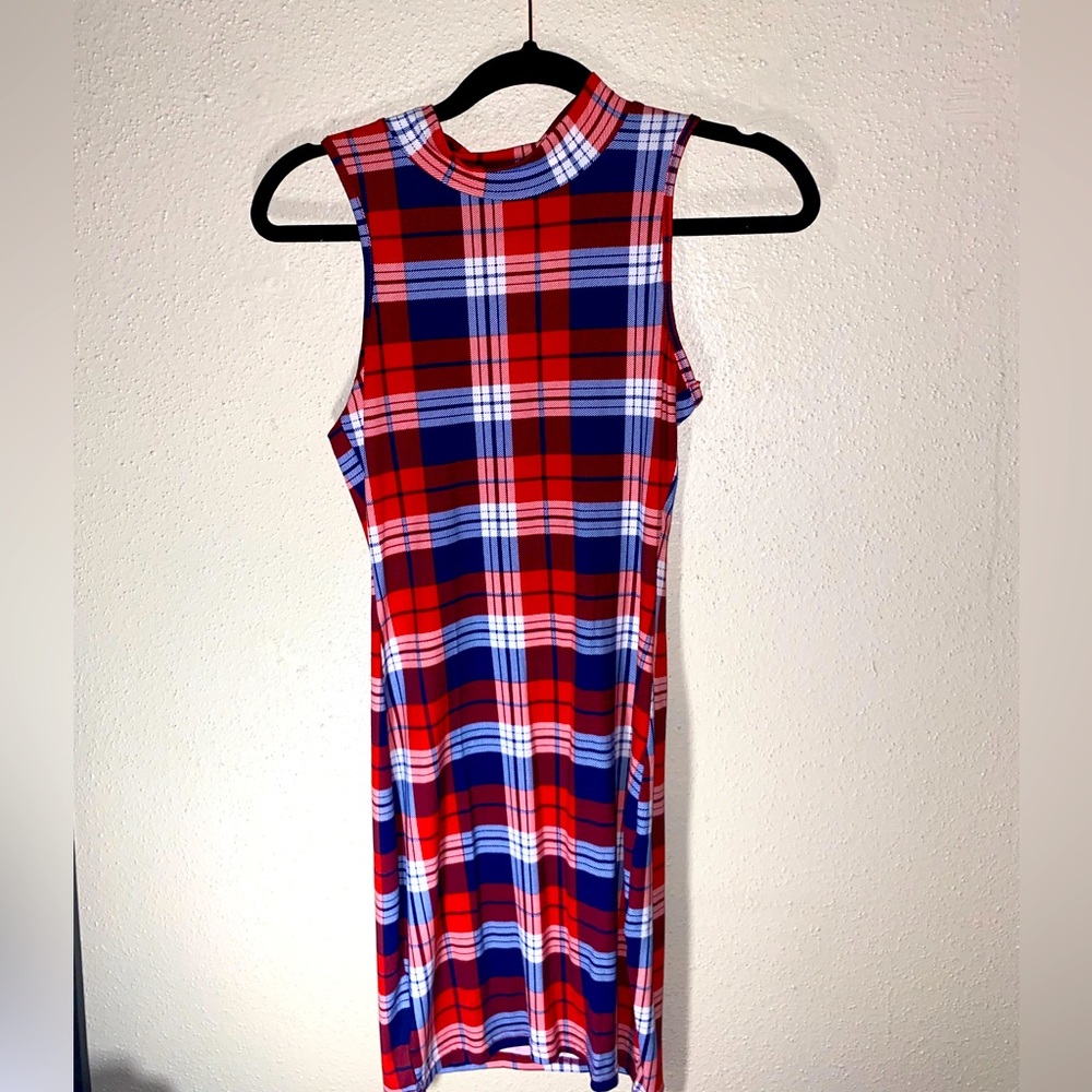 Small Dress Sleeveless Flannel Square Pattern - Size Small - Ellie & Kate brand